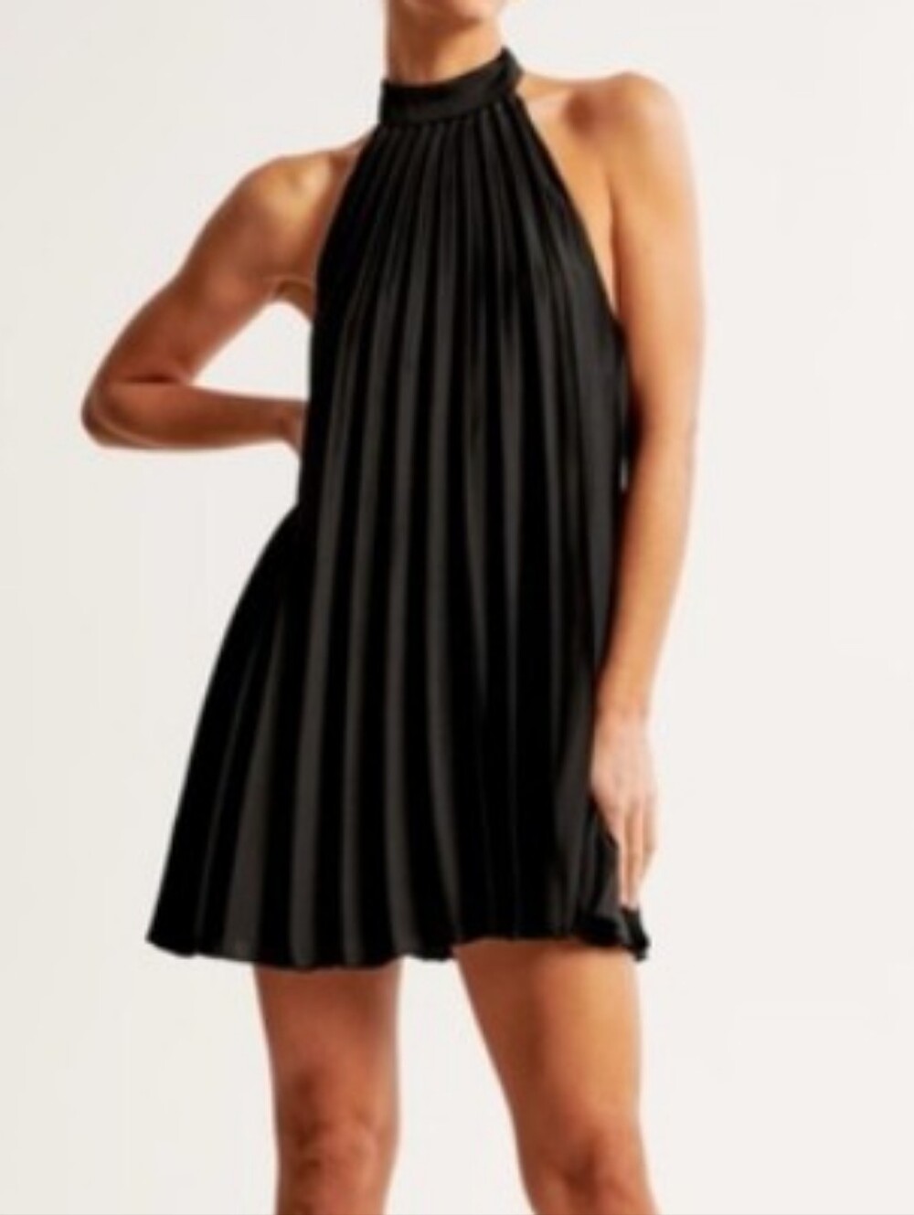 Abercrombie & Fitch Black Pleated Halter Mini